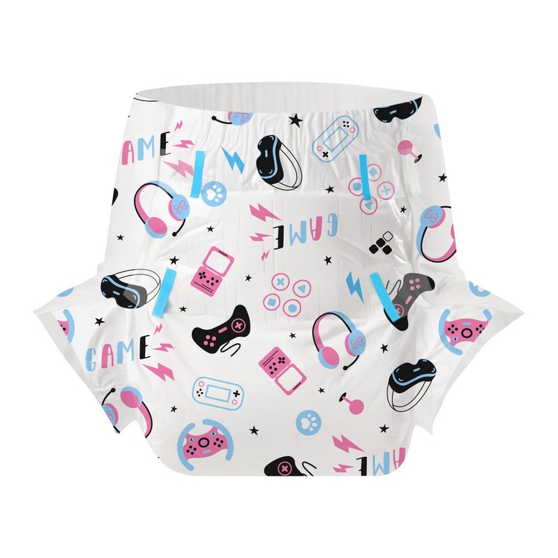 CutiePlusU Adult Diapers 10 Pieces, Game Baby Disposable Incontinence Briefs