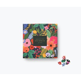 RIFLE PAPER CO. Garden Party Illustrated Jigsaw Puzzle, 500 Pieces, Full Color, Finished Puzzle Size 21" L x 15" W, Paper Wrapped Gift Box with Gold Foil Accents