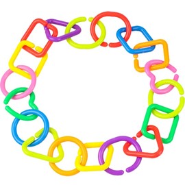 Kisangel Geometric Chain Buckle Toddler Toys Baby Link Rings 35Pcs Educational Toy for Infants Montessori Sensory Motor Skills Development Toy