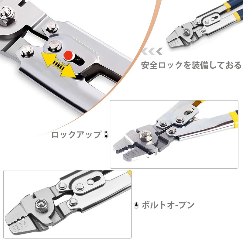 ibubu Stainless Steel Crimping Pliers, Wire Clamp Cutter, Wire Stripper,