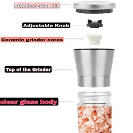 SALTEAN Himalayan Pink Salt Adjustable Grinder Tall |FOOD GRADE- COARSE |BRC-KOSHER-HALAL CERTIFIED| 500G "Salt Range Pakistan"