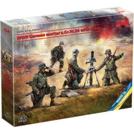 ICM 1:35 - WW2 Mortar GrW 34 w/Crew (4 Figs) German