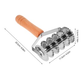 UPKOCH Wooden Handle Stainless Steel Pastry Cutter 8-Inch Dough Cutting Tool for Pizza Pie Crust Bread and Puff Pastry Baking