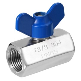 PATIKIL Mini Ball Valve 3/8" NPT Thread Male, 304 Stainless Steel Shut-Off Valve for Water Oil Gas Plumbing Fitting, Silver