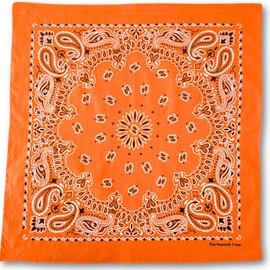 The Peacock Crew Orange Bandana for Men and Women in Premium Soft Cotton Paisley Scarf Gift Kraft Pack