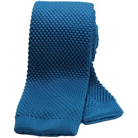 Best Item C01-26 Men's Knit Tie, Narrow Tie, Slim Tie, Slim, Solid Color, Knit Necktie, C05_Turquoise Blue