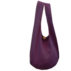 BTP! Thai Monk Buddha Cotton Sling Crossbody Messenger Bag Shlouder Purse Hippie Hobo Medium (Eggplant M5)