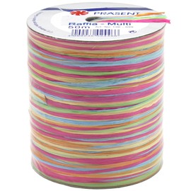 Morex Ribbon Rayon Raffia Fabric Ribbon Spool, 55-Yard, Multi Color,136-099