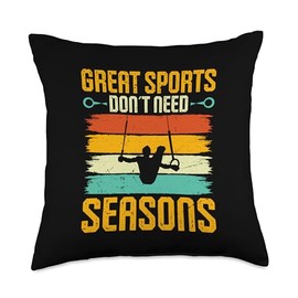 Great Sports Don't Need Seasons Ring Gymnastics Throw Pillow