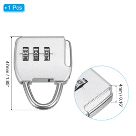 PATIKIL Security Steel Cable with 3 Digit Combination Lock, Travel Padlock 6.5Ft Coated Safety Wire Rope Double Loop for Luggage Suitcase Silver