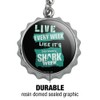 GRAPHICS & MORE Shark Week Live Every Week Keychain Chrome
