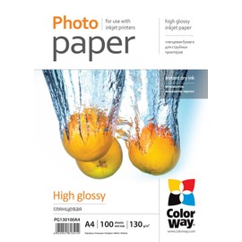 ColorWay Photo Paper High Gloss 180gsm A4 50 Sheets Instant Dry Waterproof for All Inkjet Printers