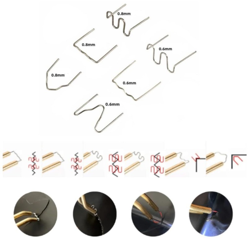 1200PCS Plastic Welding Kit, Stainless Steel 6 Types Hot Stapler