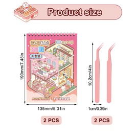 20 Sets DIY 3D House Stickers Kit, Fun DIY Stickers Scene Version Sticker Therapy, Stress Relief Sticker Book with Tweezers, Creative & Reusable 3D Miniature Scene Therapy for Kids and Adults