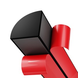 Flexible Quarter Round Molding, Peel and Stick Rubber Floor Trim for Bathrooms, Kitchens, Countertops,Flexible Moulded Trim 0.7" ×0.7" (Black, 79Inch)