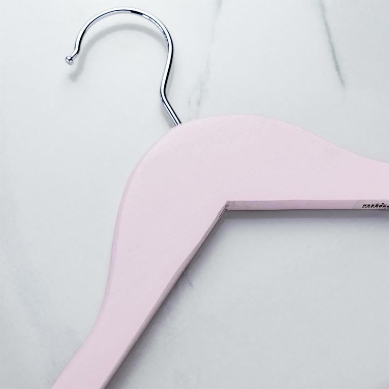 Harbour Housewares Wooden Children's Hangers - Light Pink - Pack