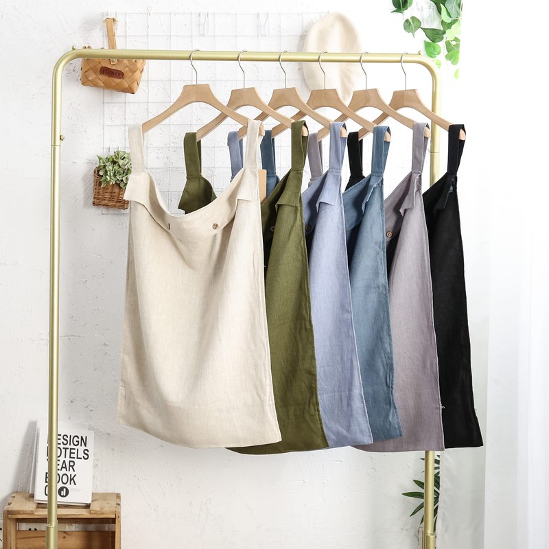 Linen Hanging Laundry Bag, 100% Linen Over The Door Laundry