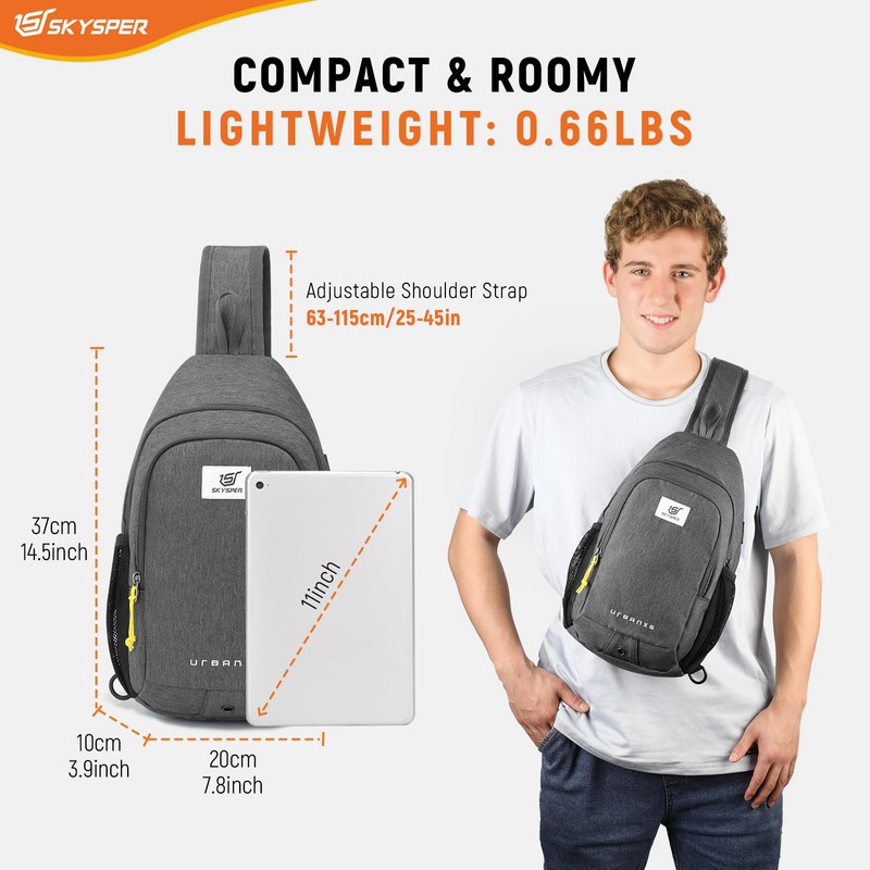 SKYSPER Sling Bag Anti Theft Crossbody Backpack RFID Lightweight Travel