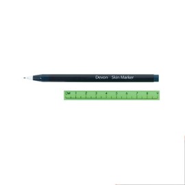 Covidien 31145843 Devon Surgical Skin Marker with Ruler Cap, Fine Tip, 9 Labels and Flexi-Ruler (Pack of 25)