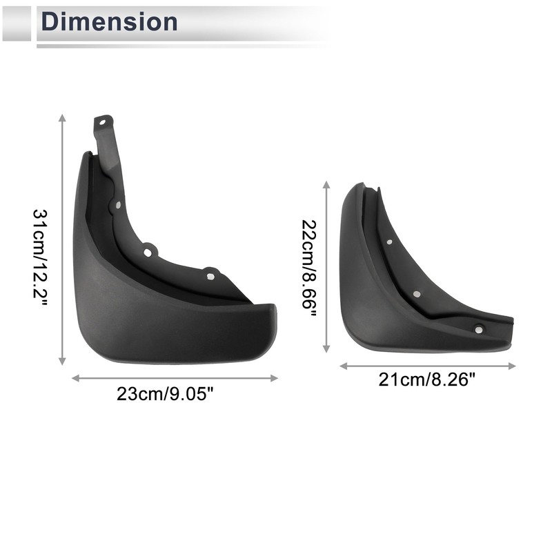 X AUTOHAUX 1set Front and Rear Mud Flaps Splash Guards