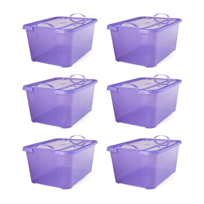 Life Story 6-Pack Stackable Plastic Storage Bins w/Handles & Snapping