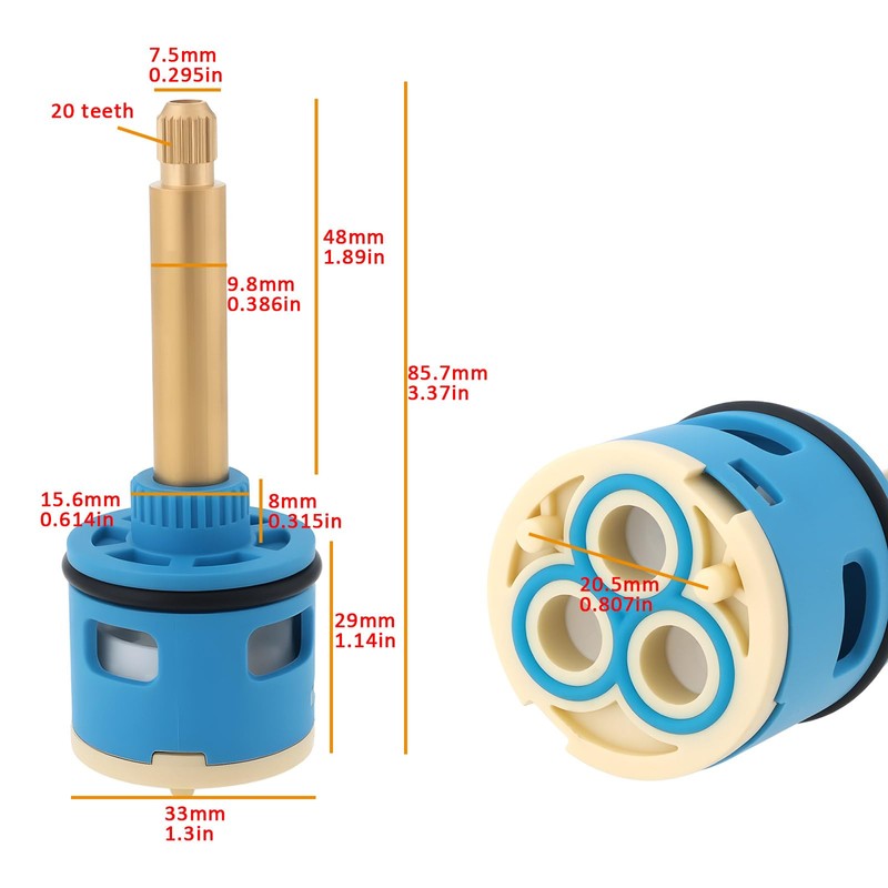 SG Store 85.7mm Ceramic Disc Cartridg 2 Way 3 Hole