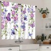 Famiffty Purple Butterfly Window Curtains 26W X 36L Inches 2