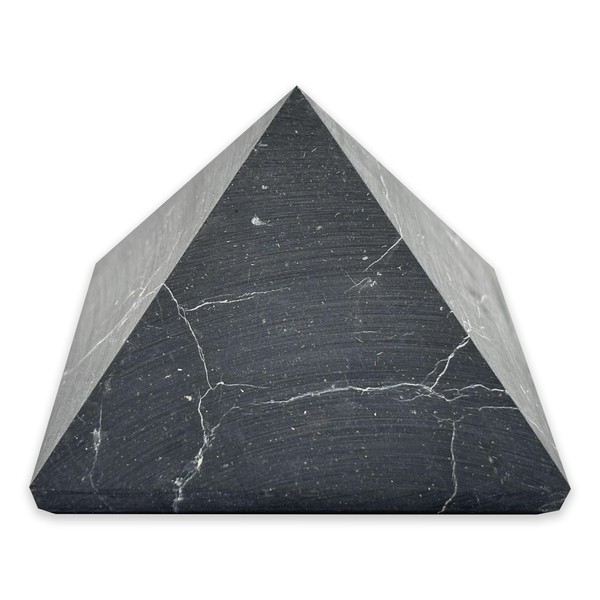 LAMARE Shungite Pyramid Matte 10x10cm Unique Mineral Energy Geometry Improvement
