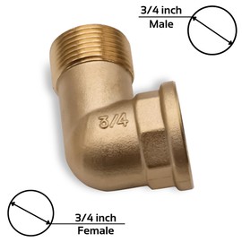 Brass Elbow 3/4" Male x 3/4" Female 90 Degree Adapter Brass for Repair