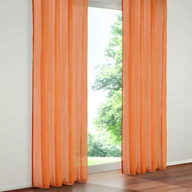 Simpvale Pack of 2 Voile Curtains for Belt Loop Transparent Curtain Window Balcony Made of Tulle Width 140 cm