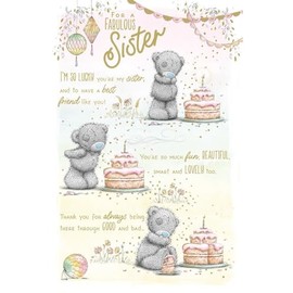 SISTER Me To You Bear Teddy 'storybook' BIRTHDAY Card
