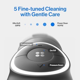 usmile C30 - Hilo dental de agua inalámbrico, tanque grande de 10.1 fl oz, 5 niveles de presión de limpieza profunda, boquillas en forma de S para apa
