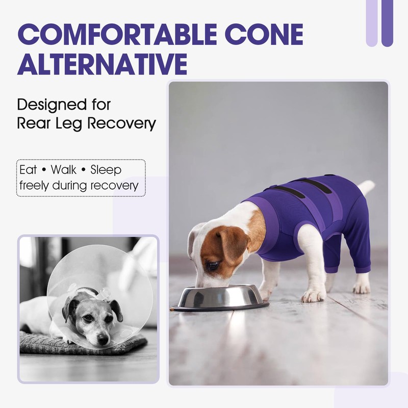 QBLEEV Dog Surgery Recovery Suit for Rear Legs, Long Back