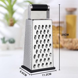 QIXIAOTOUQI Kitchen Cheese Grater, Box Grater for Cheese Stainless Steel Vegetable Slicer Food Shredder 4-Sided Convenience Gadgets with Lemon Zester Grater with Handle, Kitchen Gadgets and Tools
