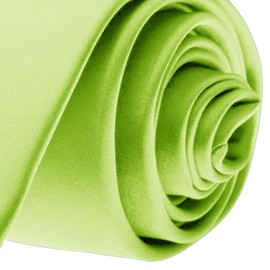 K. Alexander Skinny Pear Green Tie 2 Inch Solid Mens Tie Satin