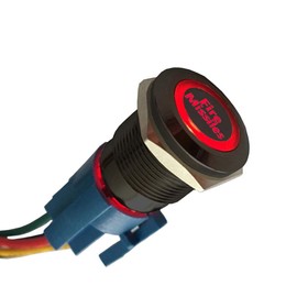 ETOPARS Black Case 19 mm Car Toggle Switch Rocker Switch Pressure Switch Momentary 12 V Red Light Metal Fire Missiles Socket Plug