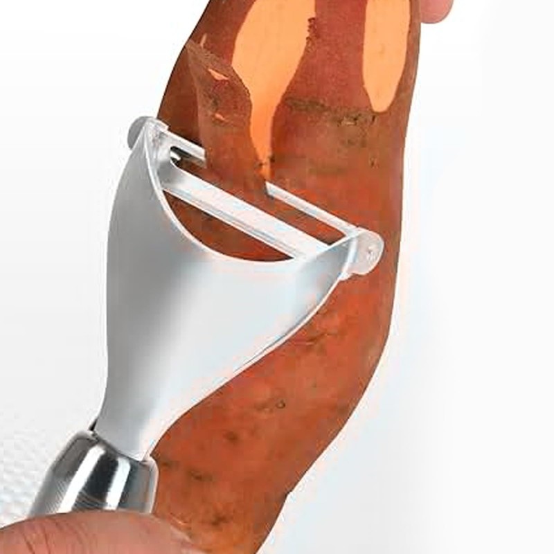 Potato Vegetable Peeler, Premium Wood, Stainless Steel Speed Potatoes Good