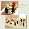 Small Black Vases Set of 8 - Mini Ceramic Bud