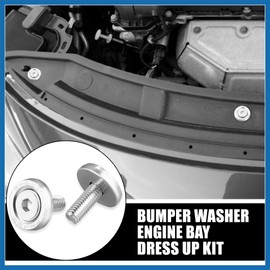 A ABSOPRO 10pcs Fender Washer Bumper Washer M6 Bolts Engine Bay Silver Tone Item Replacement