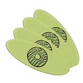 Mint Chocolate Chip Donut Yummy Green Double-Sided Oval Nail File Emery Board Set 4 Pack