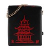 Oweisong Women Novelty Chinese Takeout Purse Tower Print Crossody Shoulder
