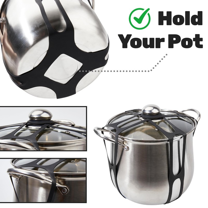 Lid Latch Compatible with Crockpots, Crisscross Silicone Universal Securing Strap