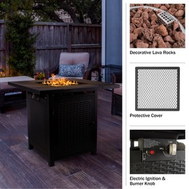 Pure Garden 30in 50000 BTU Propane Firepit, Brown