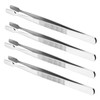 KOMBIUDA 4pcs Stainless Steel Tweezers Jewelry Tweezers for Making Beading