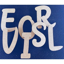 4 Inch Tall Wooden Letter M Unfinished Craft, Wood Alphabet for Nursery Room Decor, Muthike MDF Cutout