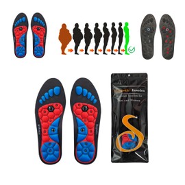 Original Slimming Inserts With Magnetic Acupressure for Aching Feet Relief - Blue, for Men and Women (41-43, 1 Pair)