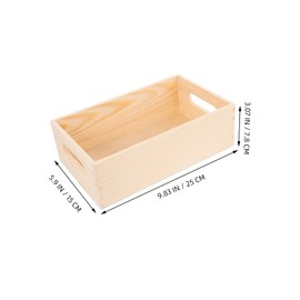 TEHAUX Box Wooden Organizer Box Small Tool Storage Crate with Side Handles Multi Function Desktop Storage Design for Efficient Home Organization