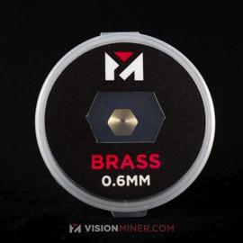 Brass Nozzle 0.6mm - M6x1 Thread, Fits Most Standard 3D Printers (v6 Compatible)