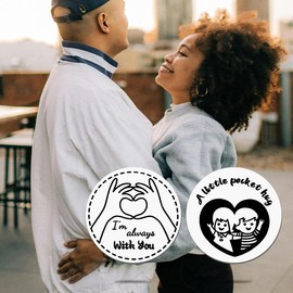 Long Distance Relationship Gifts for Him Her Boyfriend Girlfriend Pocket Hug Token Keychain Engagement Wedding Anniversary Bdy Gifts for Men Women Husband Wife Couple Birthday Gifts for Fiance