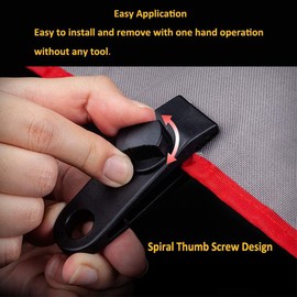GTIWUNG 6PCS Tarp Clips Tarpaulin Holder Heavy Duty Lock Grip Tent Accessories + 6PCS Bungee Cord with Opening Hooks 15cm, Elastic Strap with Spiral Hook, for Awnings, Outdoor Camping, Car Covers